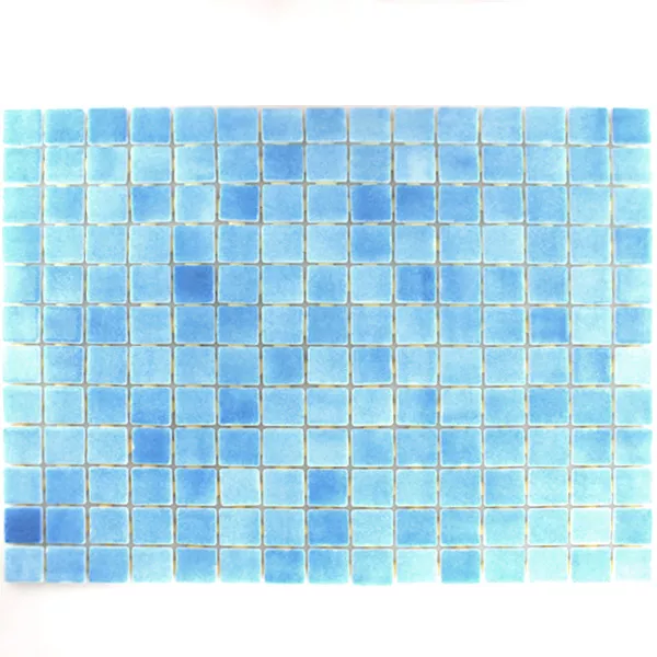 Sklo Plavecký Bazén Mozaika 25x25x4mm Světle Modrá Mix