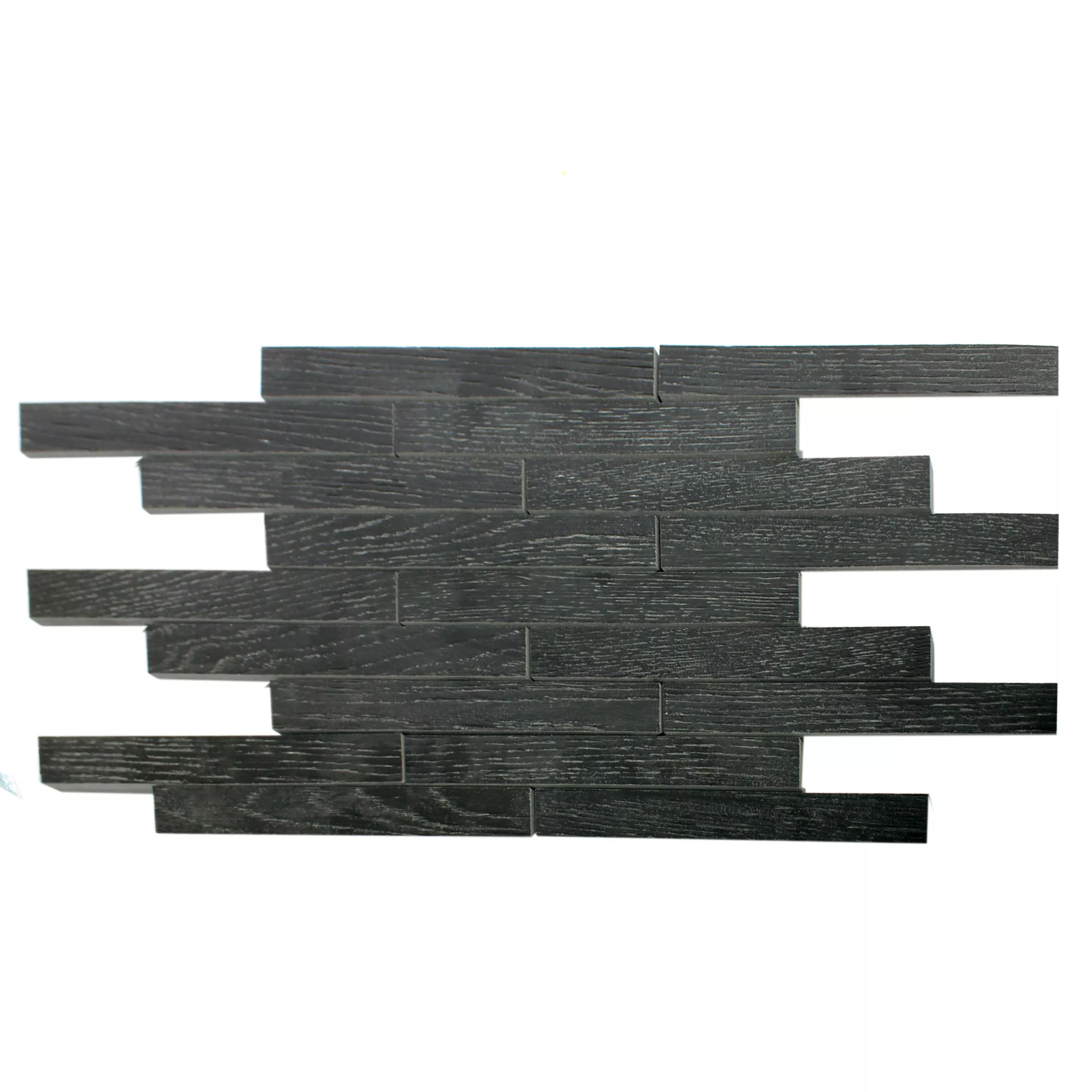 Vzorek Keramik Mozaika Olympic Dřevěný Vzhled Černá Vazby Zdiva R10/B