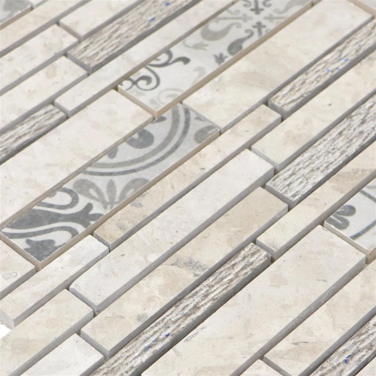 Vzorek Keramika Mozaiková Dlaždice Mythos Hůlky Šedá Béžová