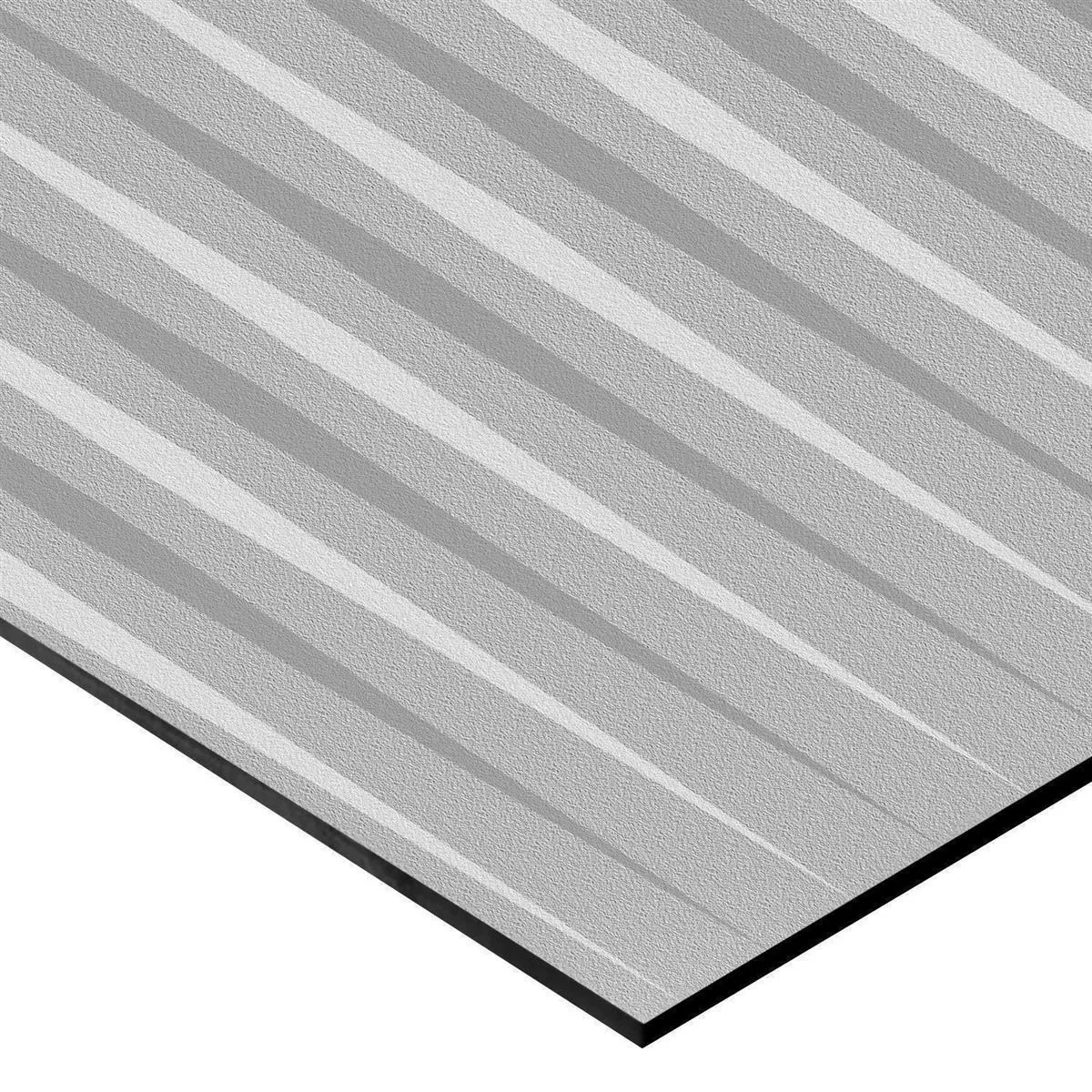 Nástěnné Obklady Vulcano Stripes Dekor Rektifikováné Šedá 60x120cm