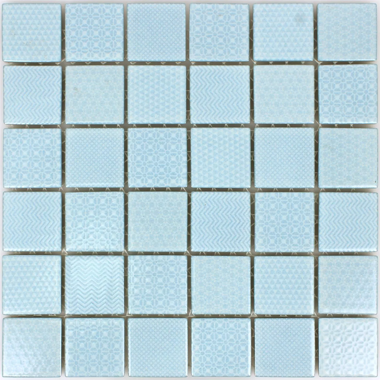Vzorek Mozaiková Dlaždice Keramika Sapporo Světle Modrá