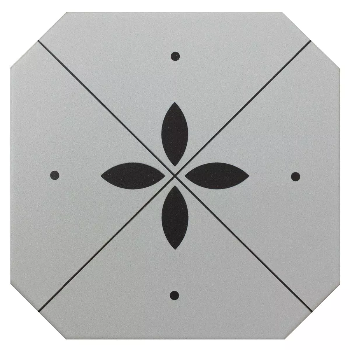 Kameniny S Porcelánovou Povrchovou Úpravou Dlaždice Genexia Černá Bílá Decor 4 Osmiúhelník 20x20cm Kameniny S Porcelánovou Povrchovou Úpravou Dlaždice Genexia Černá Bílá Decor 4 Osmiúhelník 20x20cm