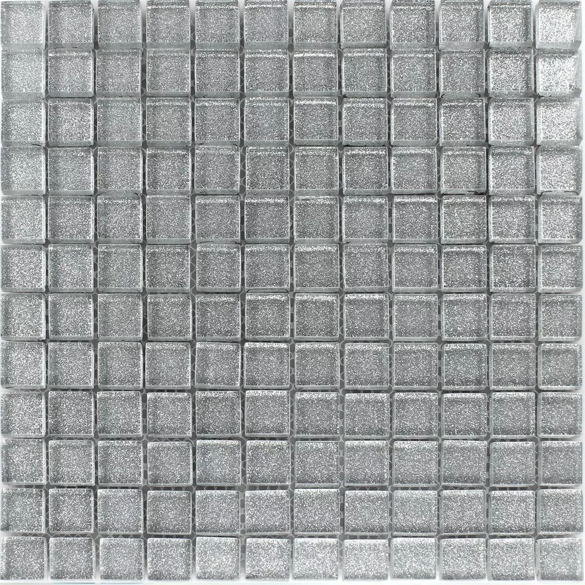 Skleněná Mozaika Dlaždice Wichita Stříbrná Třpytky