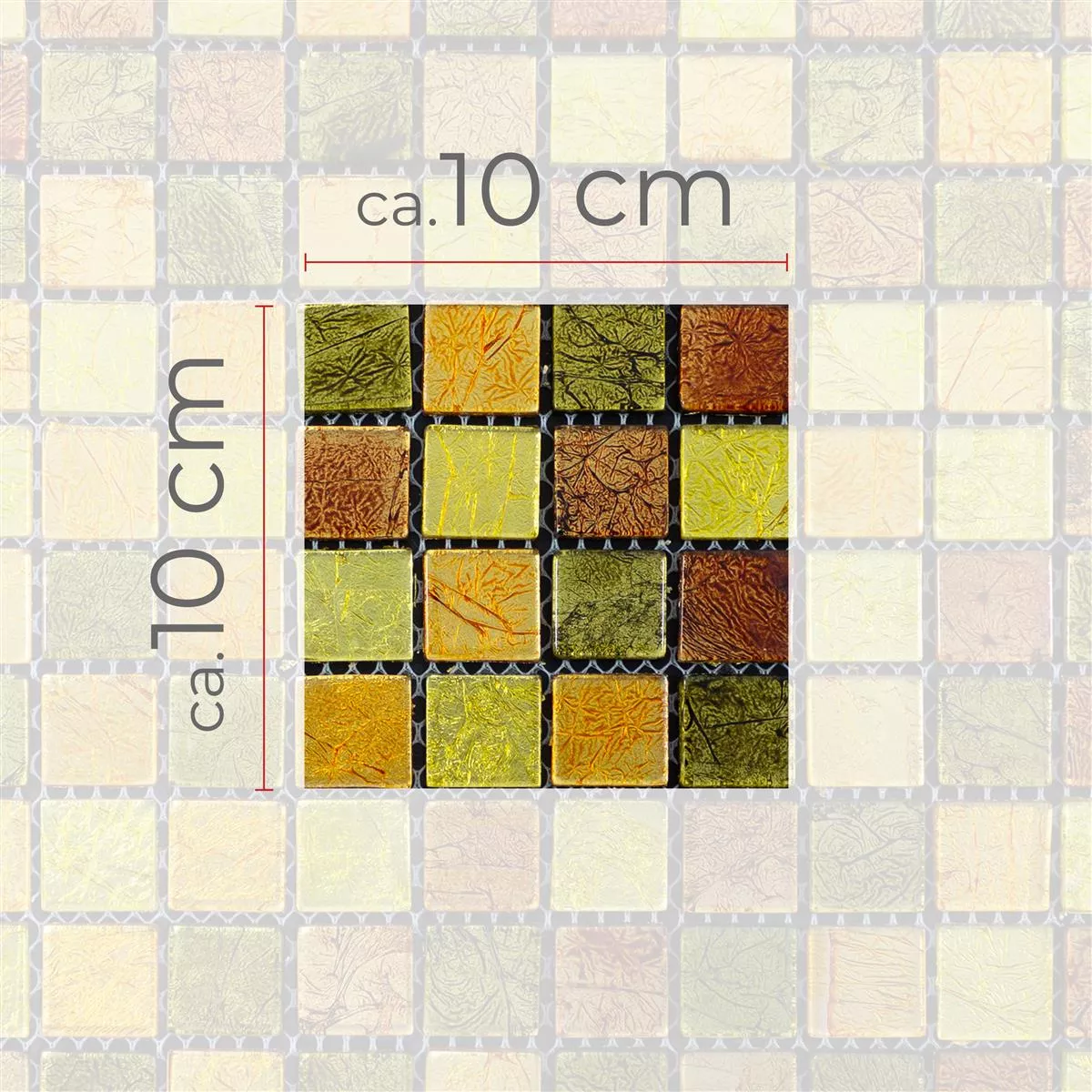 Vzorek Skleněná Mozaika Dlaždice Curlew Žlutá Oranžová 23 4mm