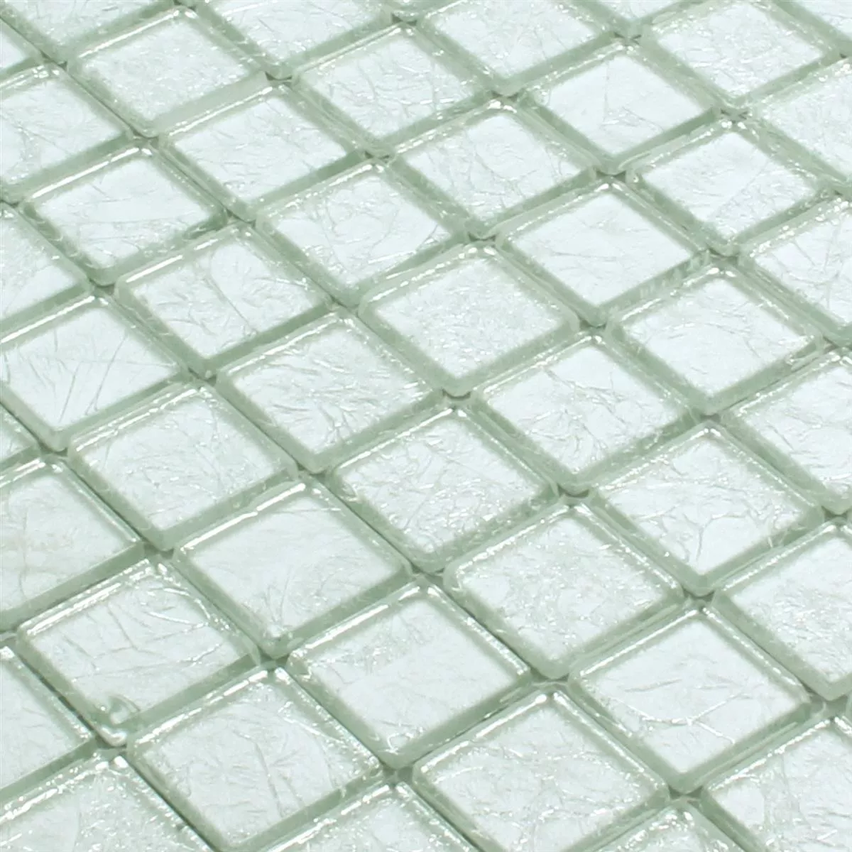 Vzorek Mozaiková Dlaždice Sklo Lucca Stříbrná 