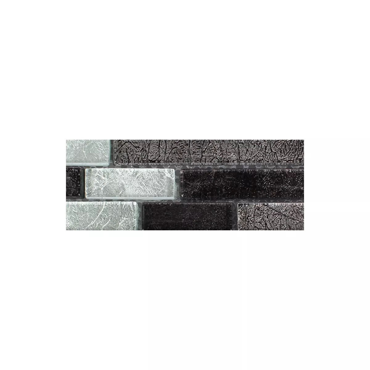 Vzorek Skleněná Mozaika Dlaždice Curlew Černá Stříbrná Kompozitní