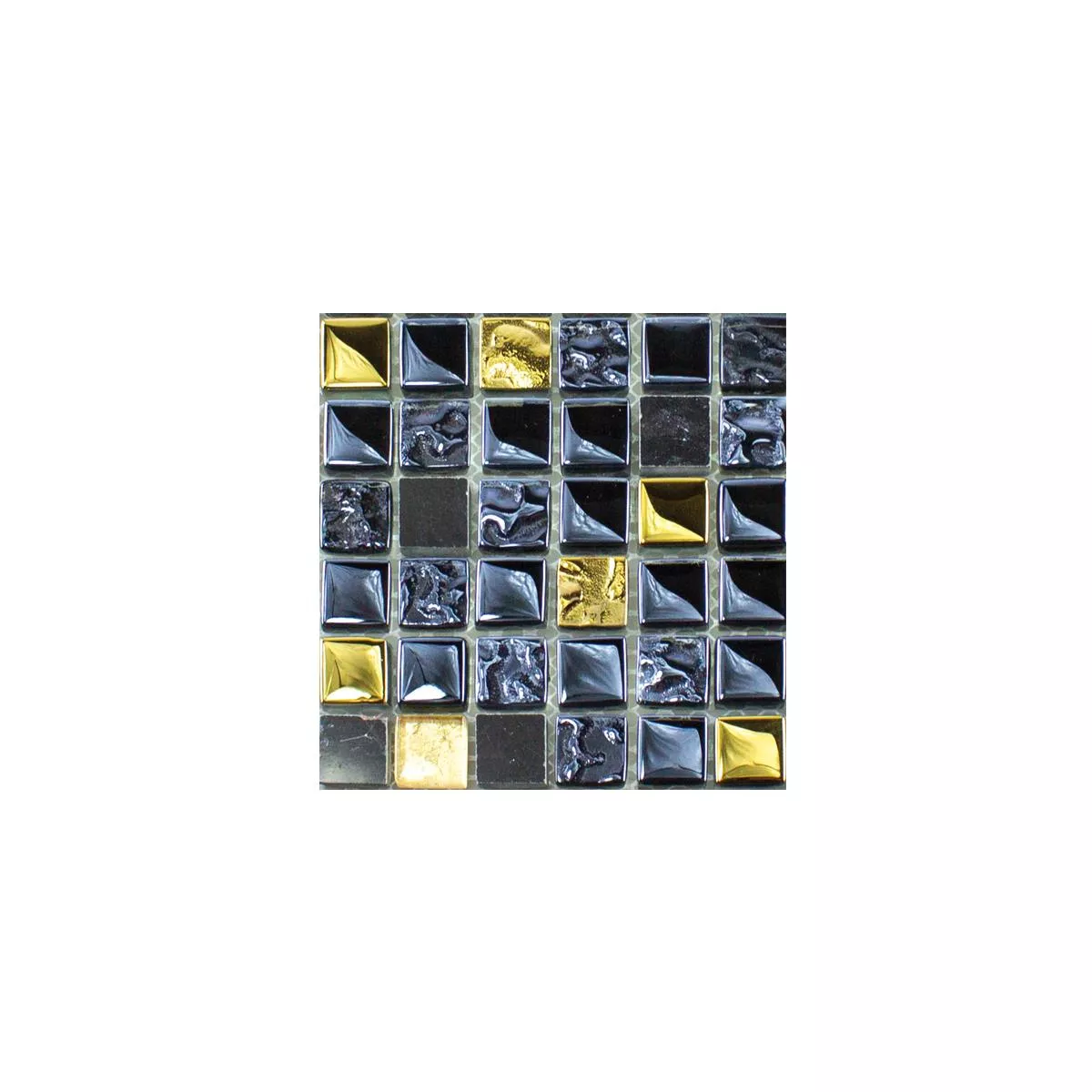 Vzorek Sklo Přírodní Kámen Keramická Mozaika Cooktown Černá Zlatá