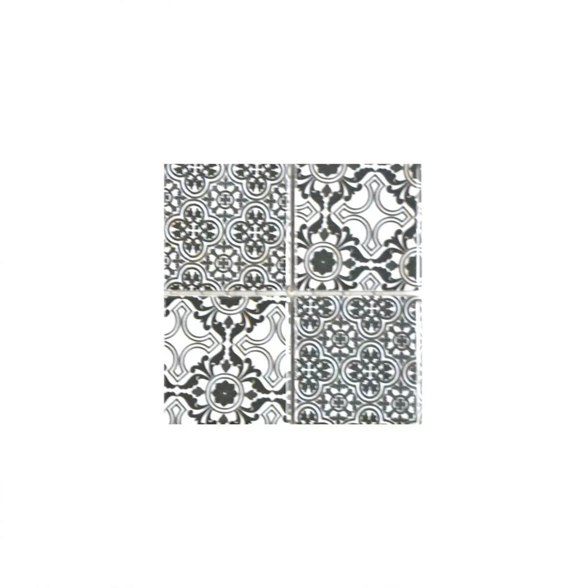 Vzorek Keramika Mozaiková Dlaždice Daymion Retro Vzhled Čtverec Černá