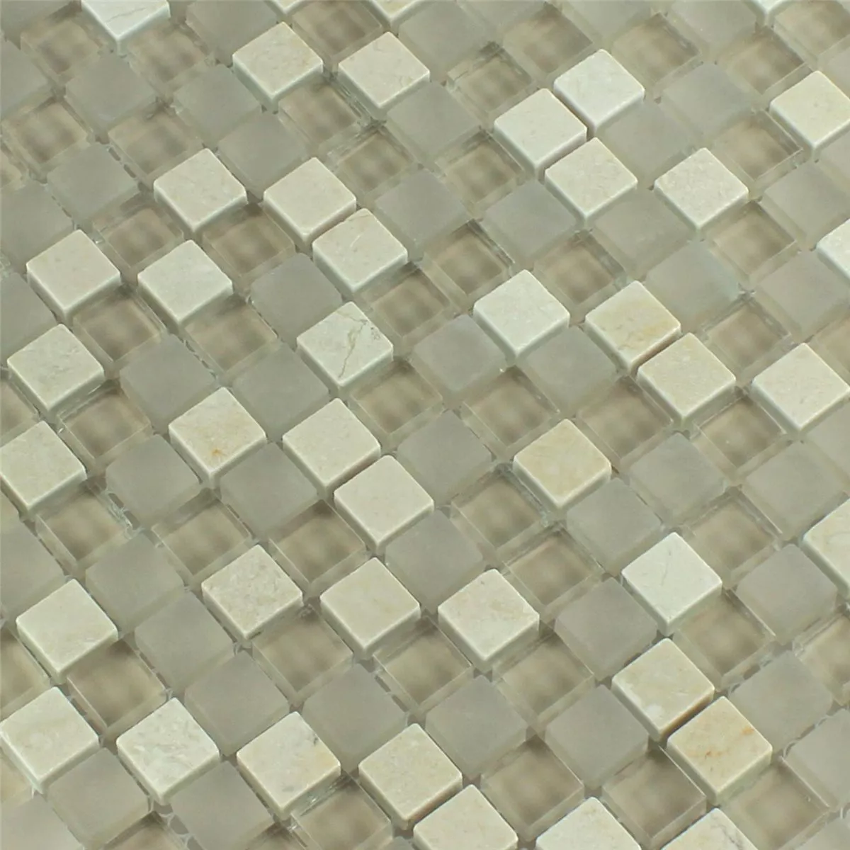 Vzorek Mozaiková Dlaždice Sklo Mramor Barbuda Krémová 