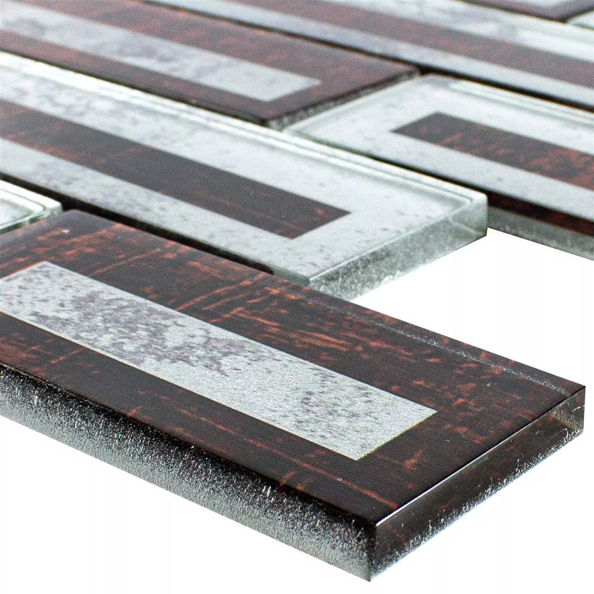 Skleněná Mozaika Dlaždice Romans 2D Efekt Hnědá Skleněná Mozaika Dlaždice Romans 2D Efekt Hnědá