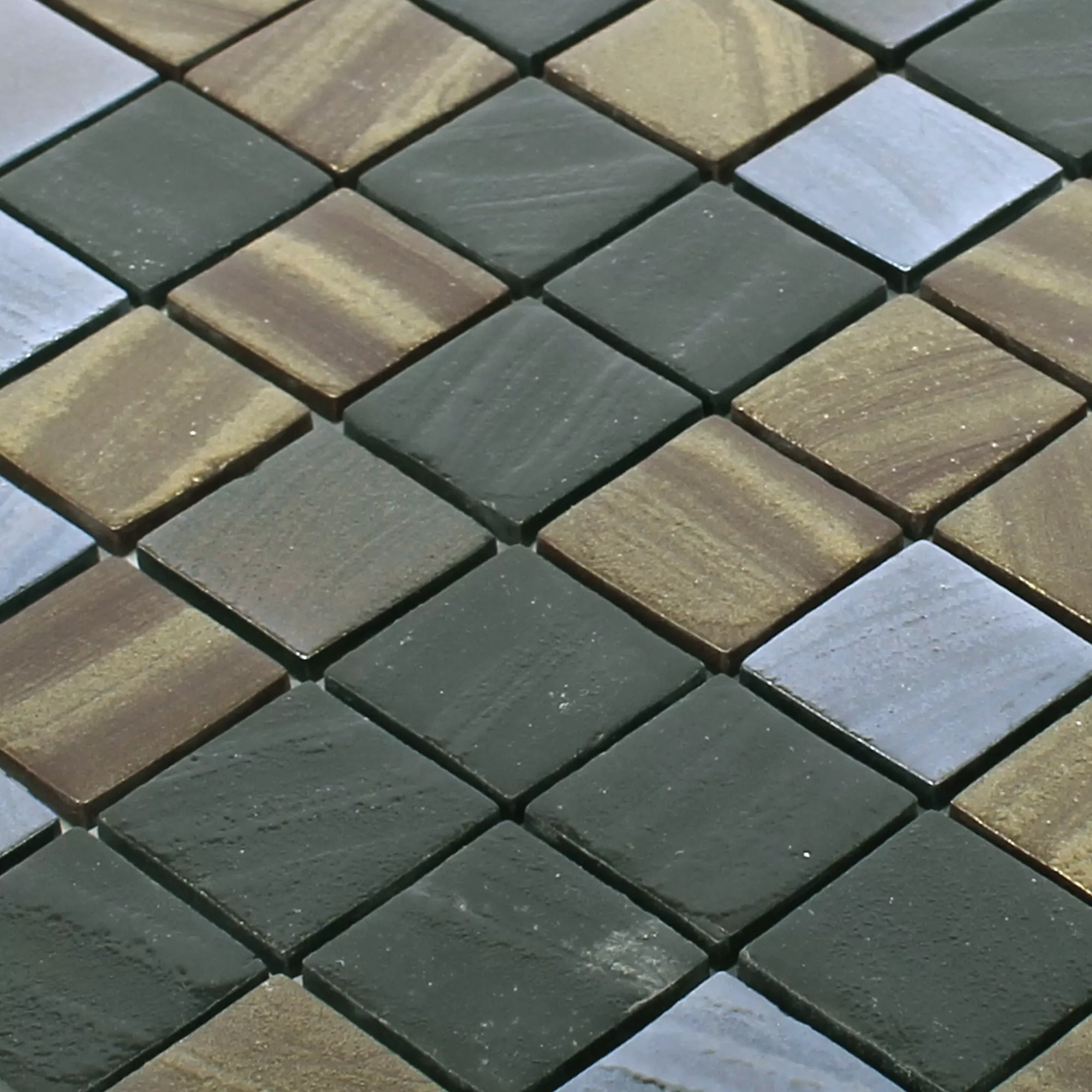 Skleněná Mozaika Dlaždice Mascota Černá Zlatá Bronzová