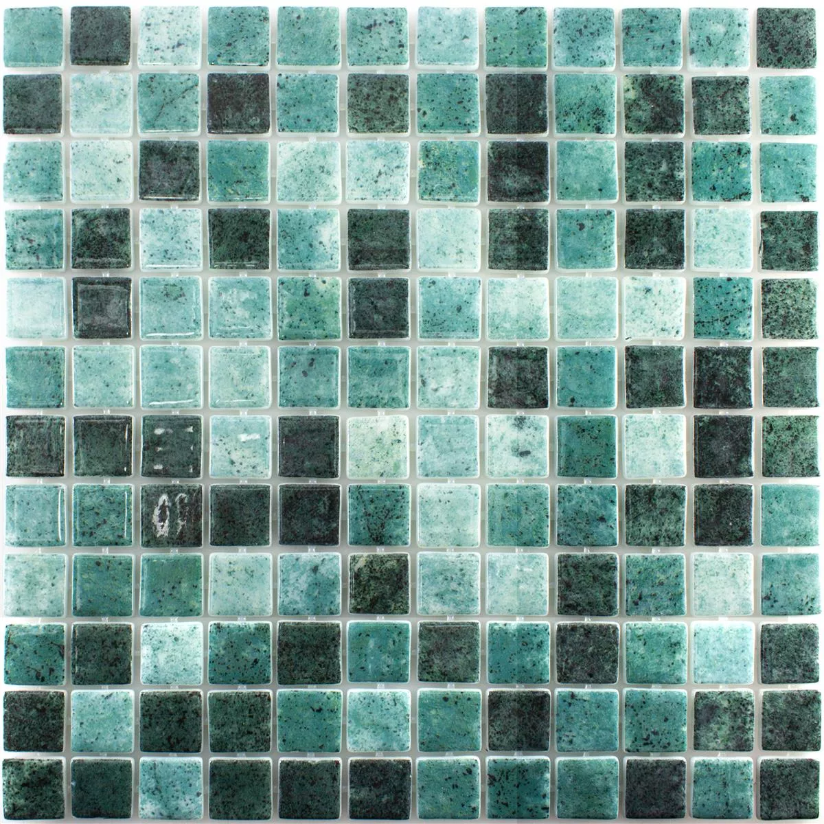 Skleněná Mozaika Do Bazénů Baltic Zelená 25x25mm