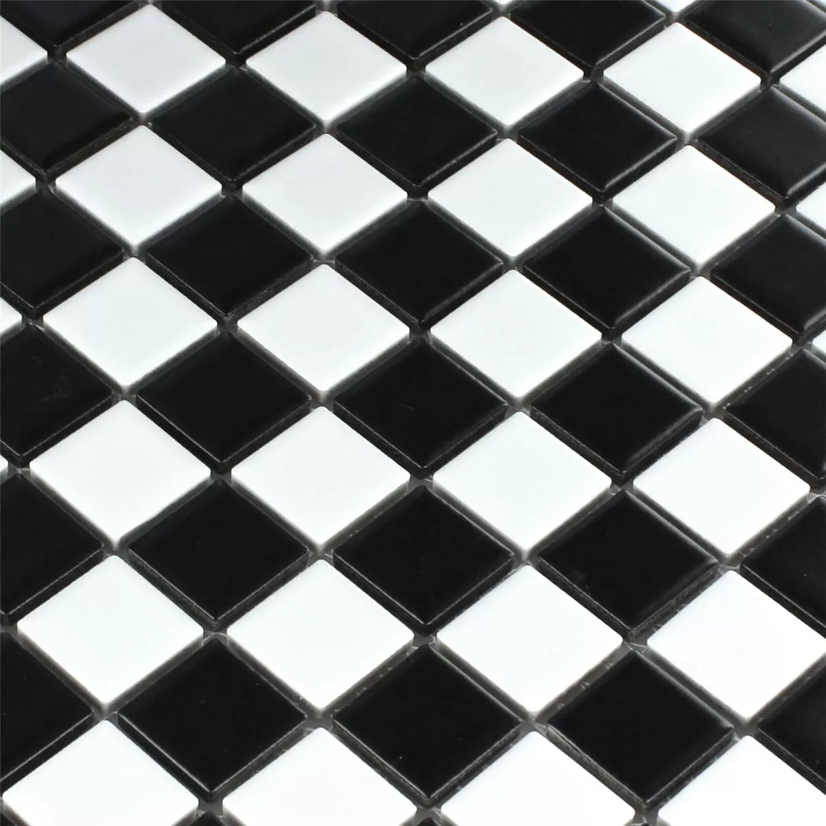 Mozaiková Dlaždice Keramika Yona Černá Šachovnice Matný