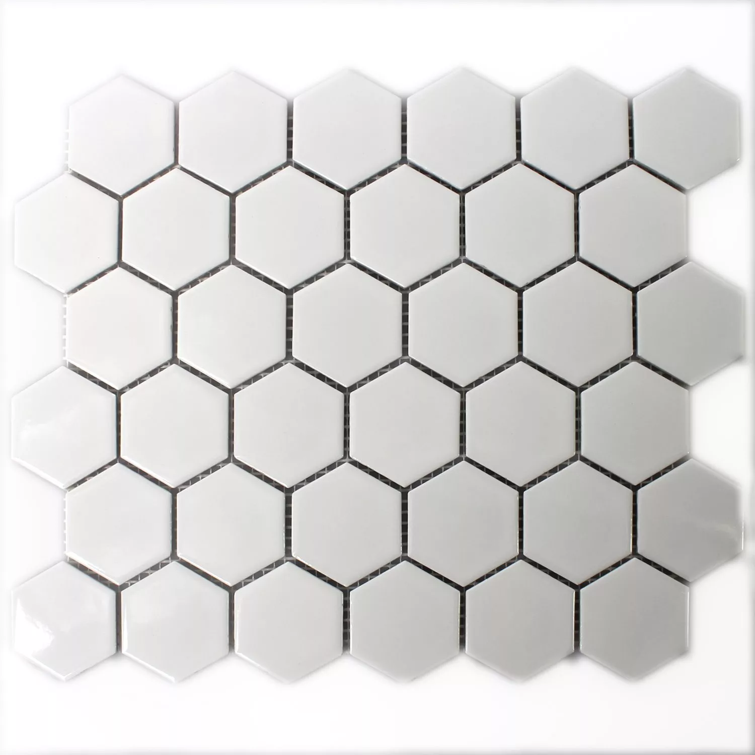 Vzorek Mozaiková Dlaždice Keramika Šestiúhelník Bílá Matný H51