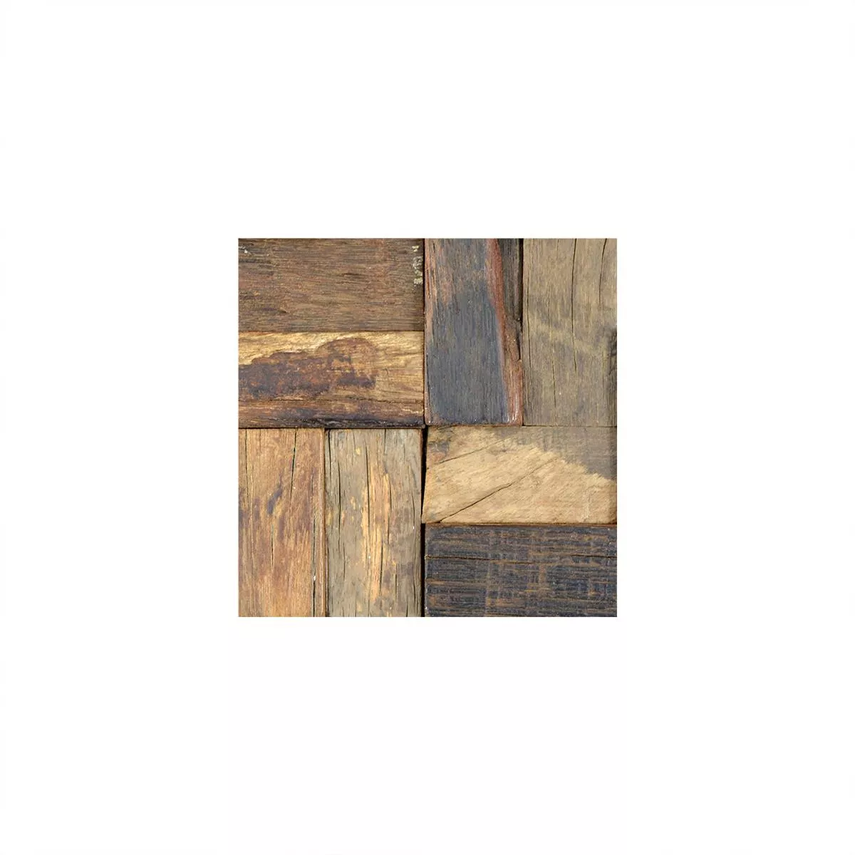 Vzorek Dřevo Mozaiková Dlaždice Bredon 3D Hnědá Obdélník