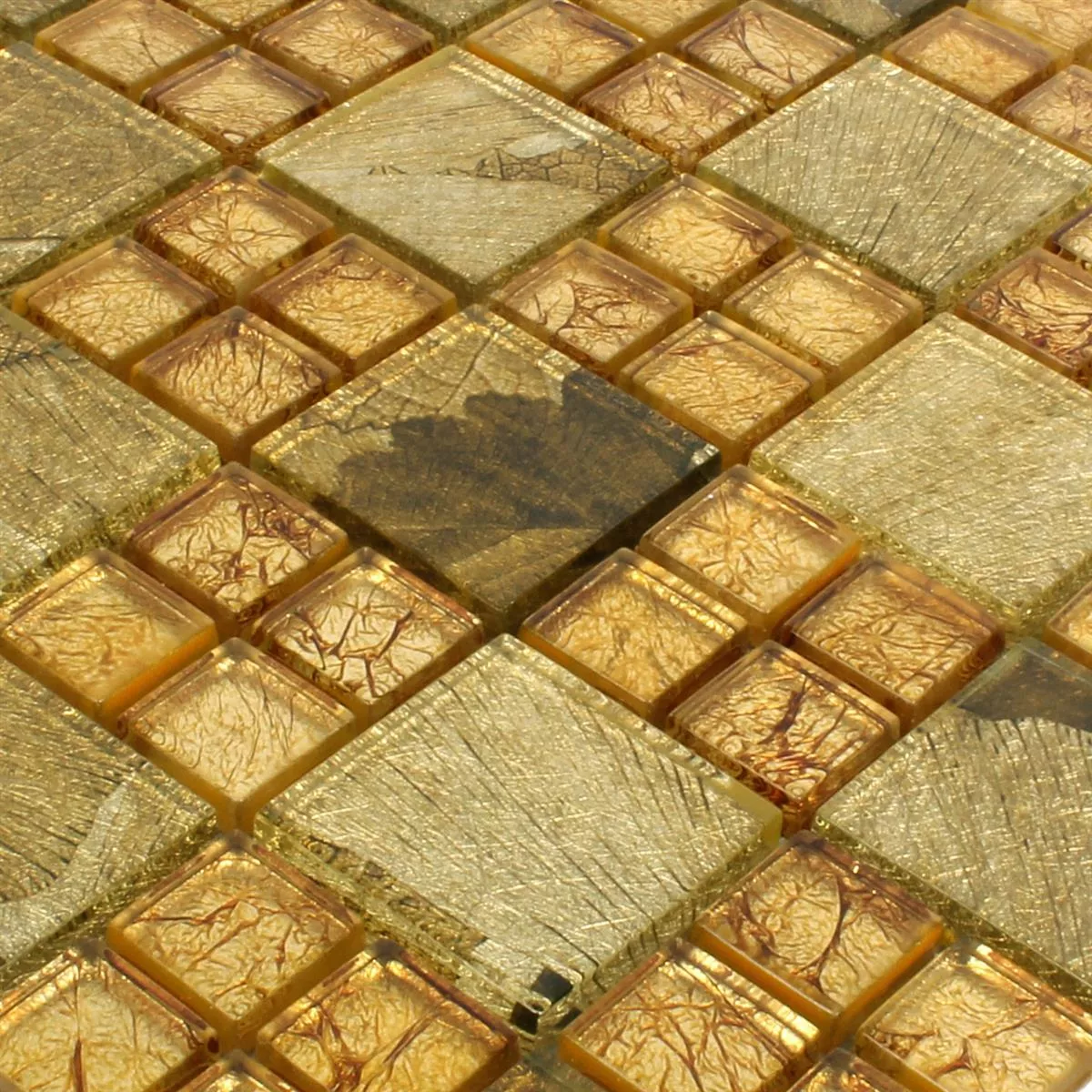 Skleněná Mozaika Dlaždice Firebird Zlatá