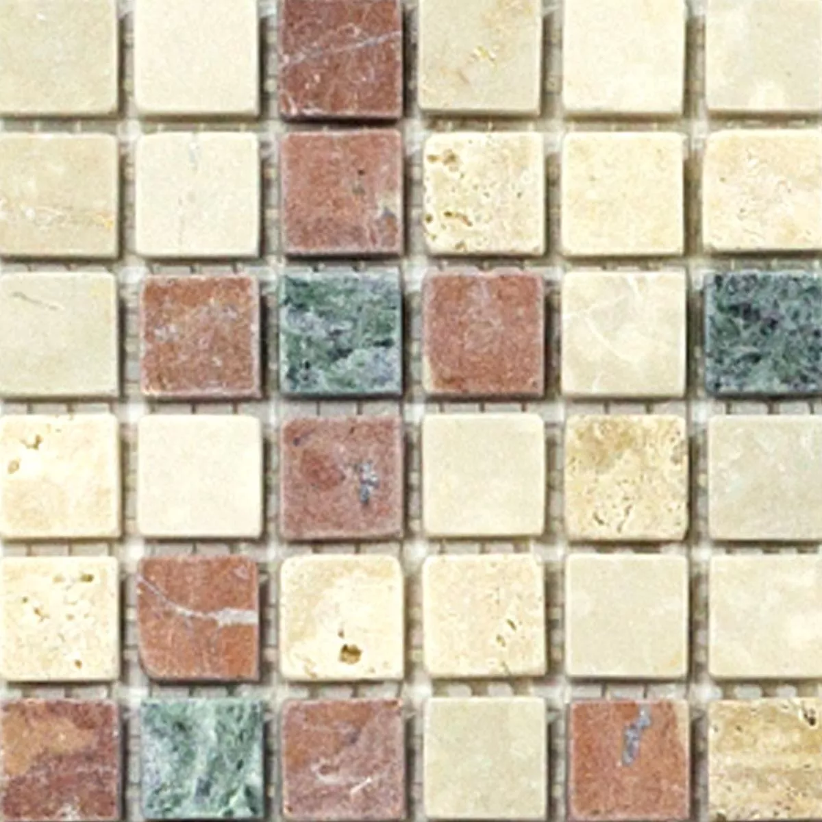 Vzorek Mramorová Mozaika Antebia Krémová Béžová Červená Zelená
