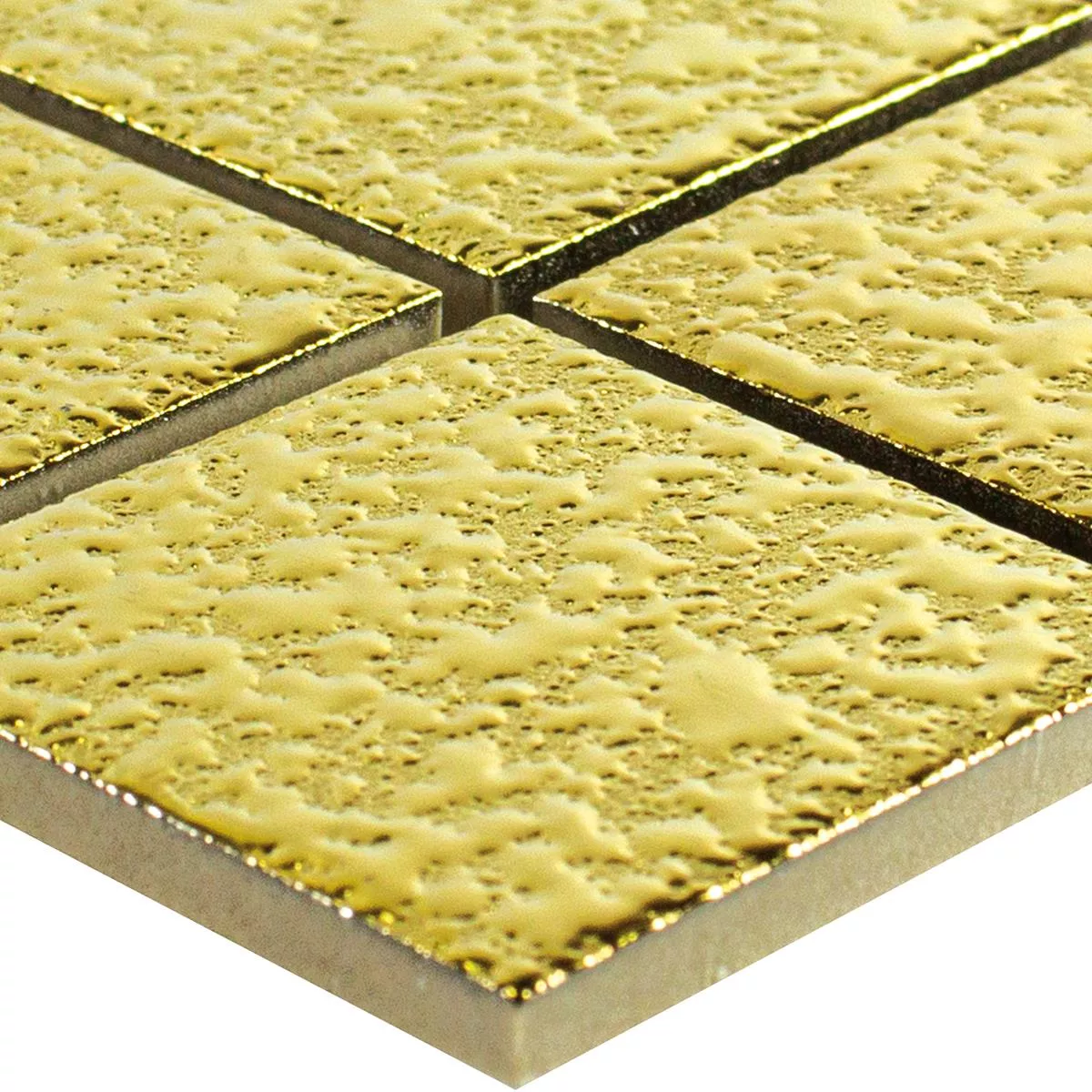 Vzorek Keramická Mozaika Dlaždice Jackson Zlatá Tepaný