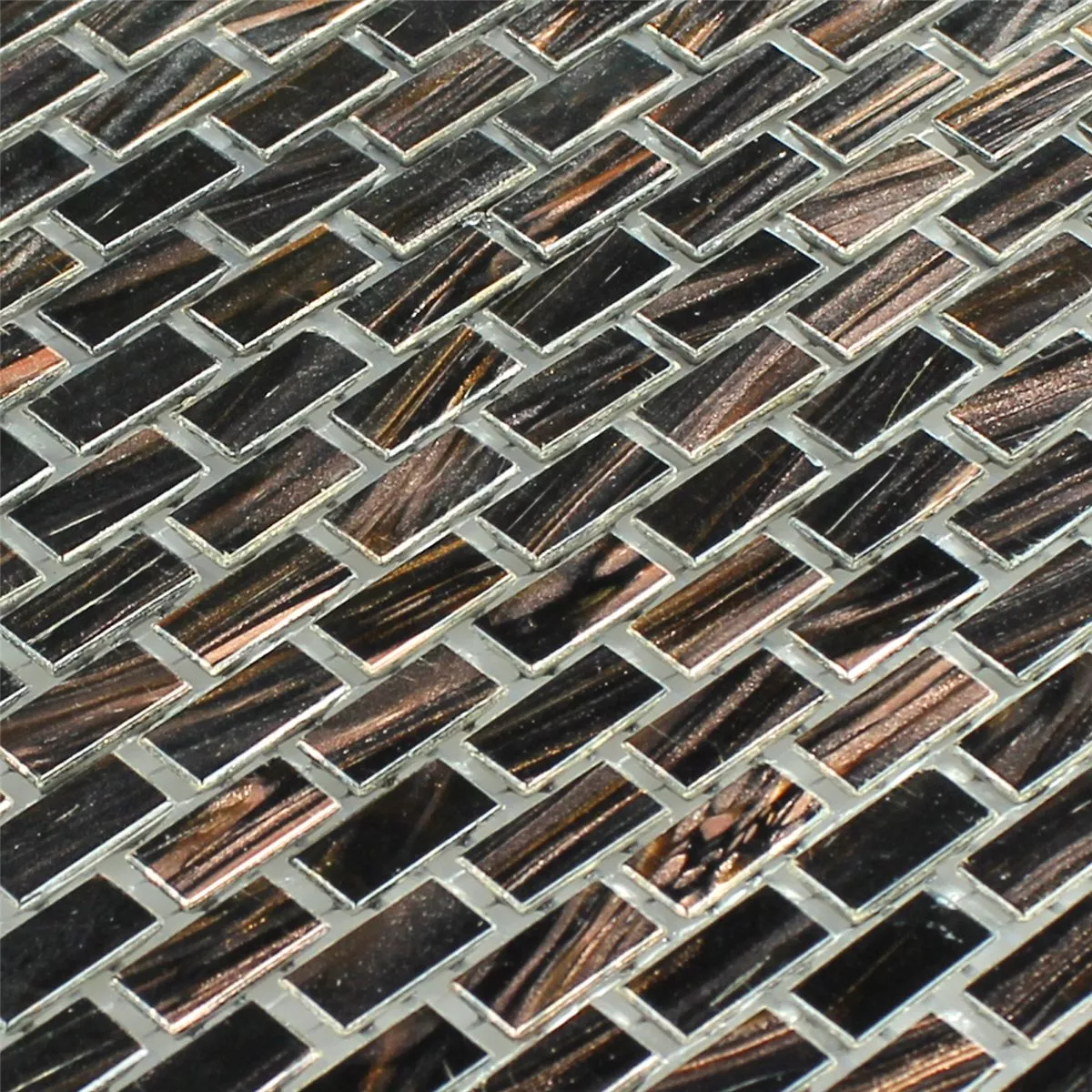 Skleněná Mozaika Goldstar Hnědá Mini Brick