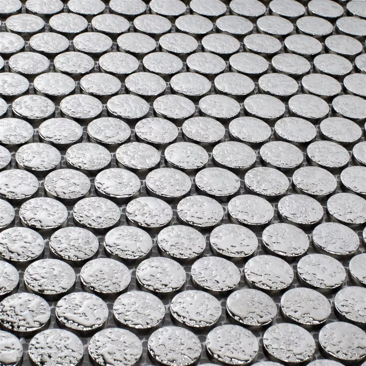 Keramika Knoflíková Efekt Mozaikové Dlaždice Meneksche Stříbrná