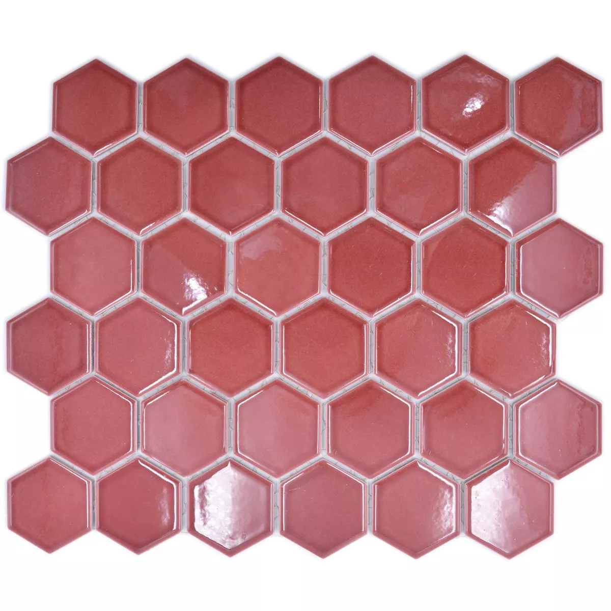 Vzorek z Keramická Mozaika Salomon Šestiúhelník Bordeaux Červená H51