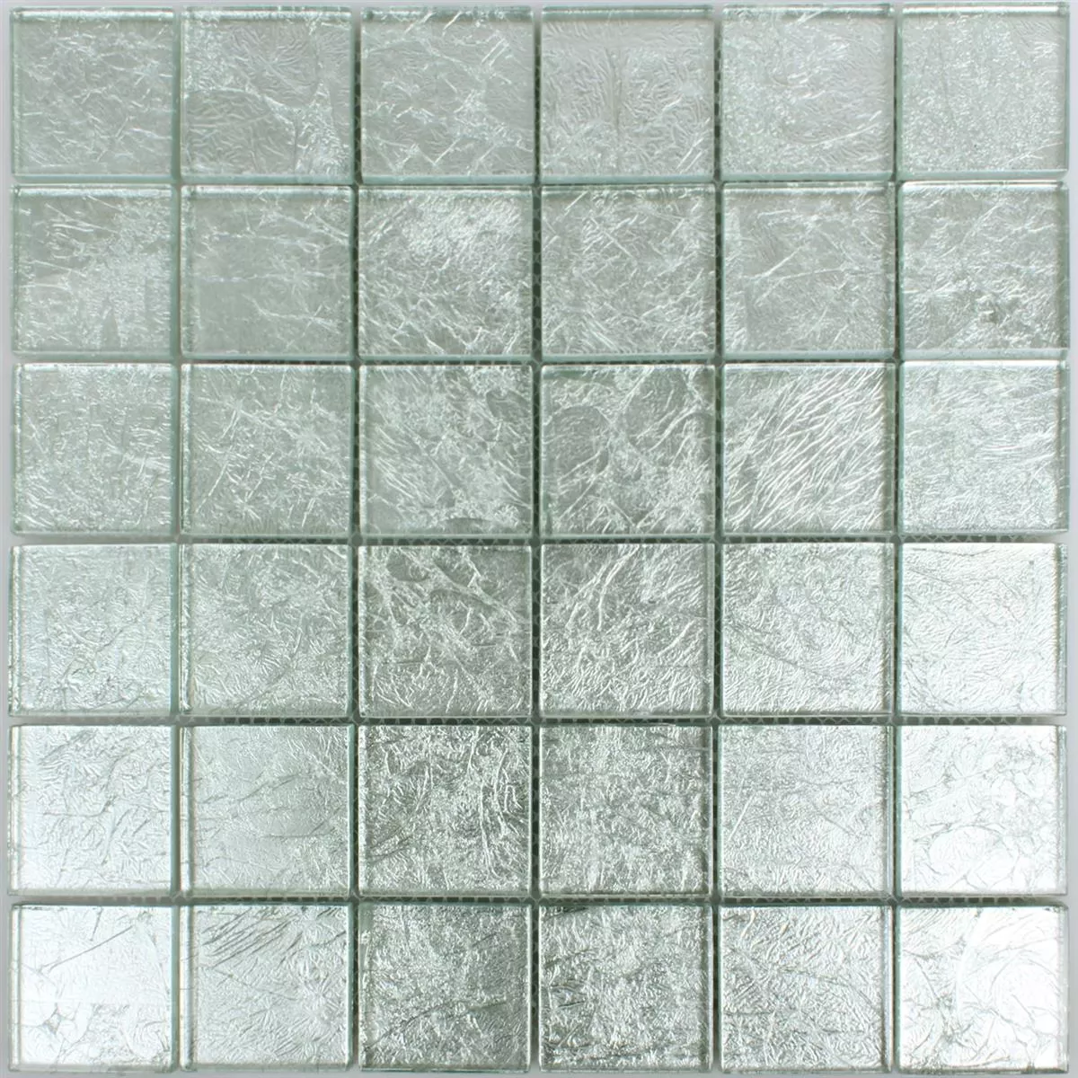 Mozaiková Dlaždice Sklo Lucca Stříbrná 48x48x8mm