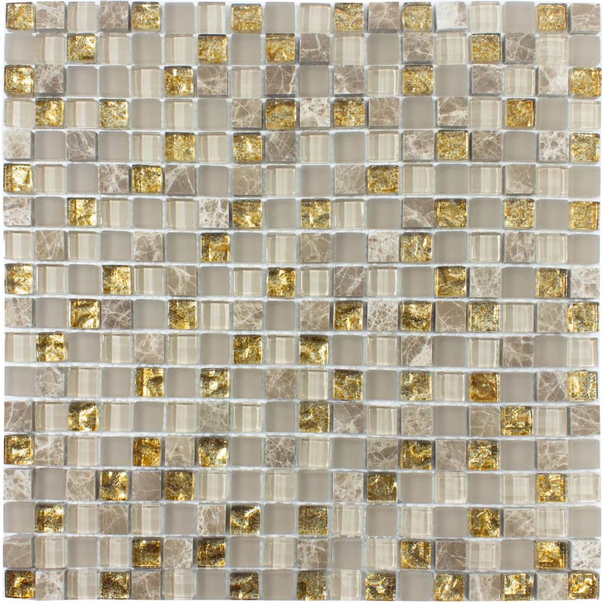 Skleněná Mozaika Dlaždice Lexington Sklo Materiálová Směs Hnědá