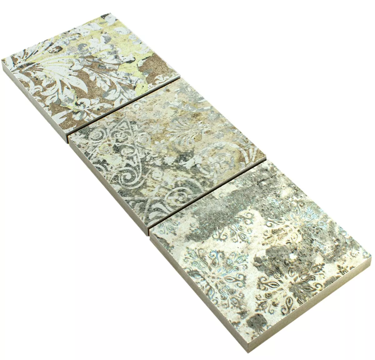 Kameniny S Porcelánovou Povrchovou Úpravou Dlaždice Bordury Pelican Světle Pestrobarevná 95x95mm