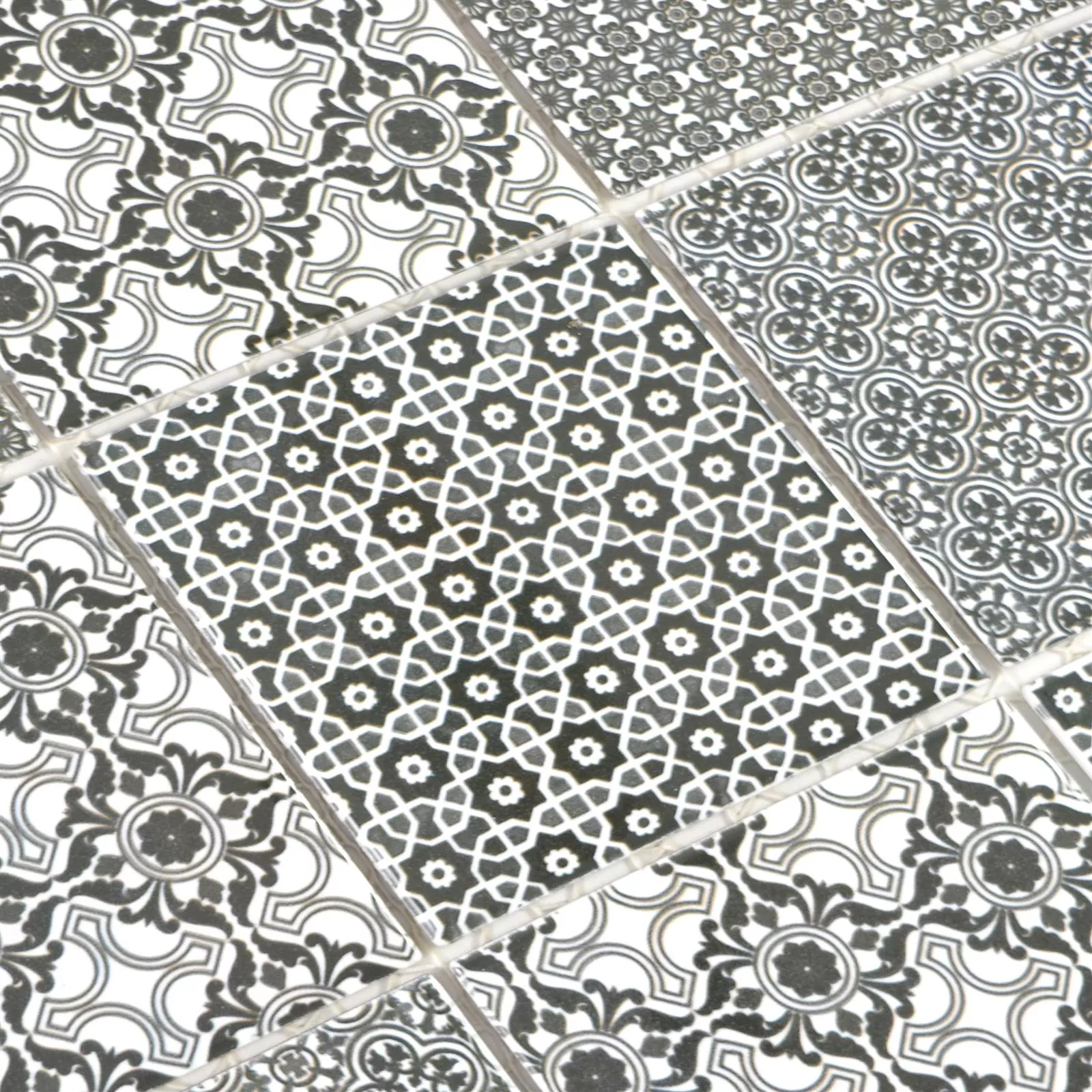 Keramika Mozaiková Dlaždice Daymion Retro Vzhled Čtverec 97 Černá