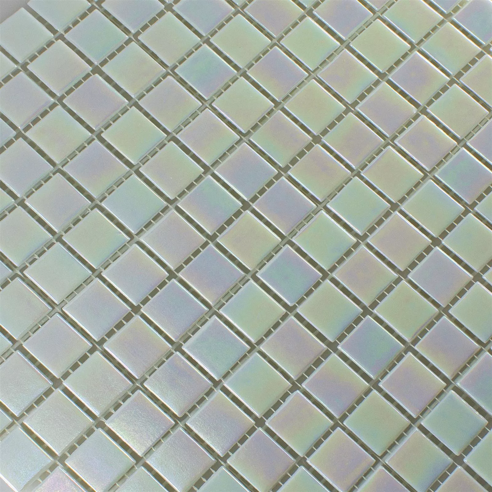 Skleněná Mozaika Perleťový Efekt Ingolstadt Bílá Čtverec 20