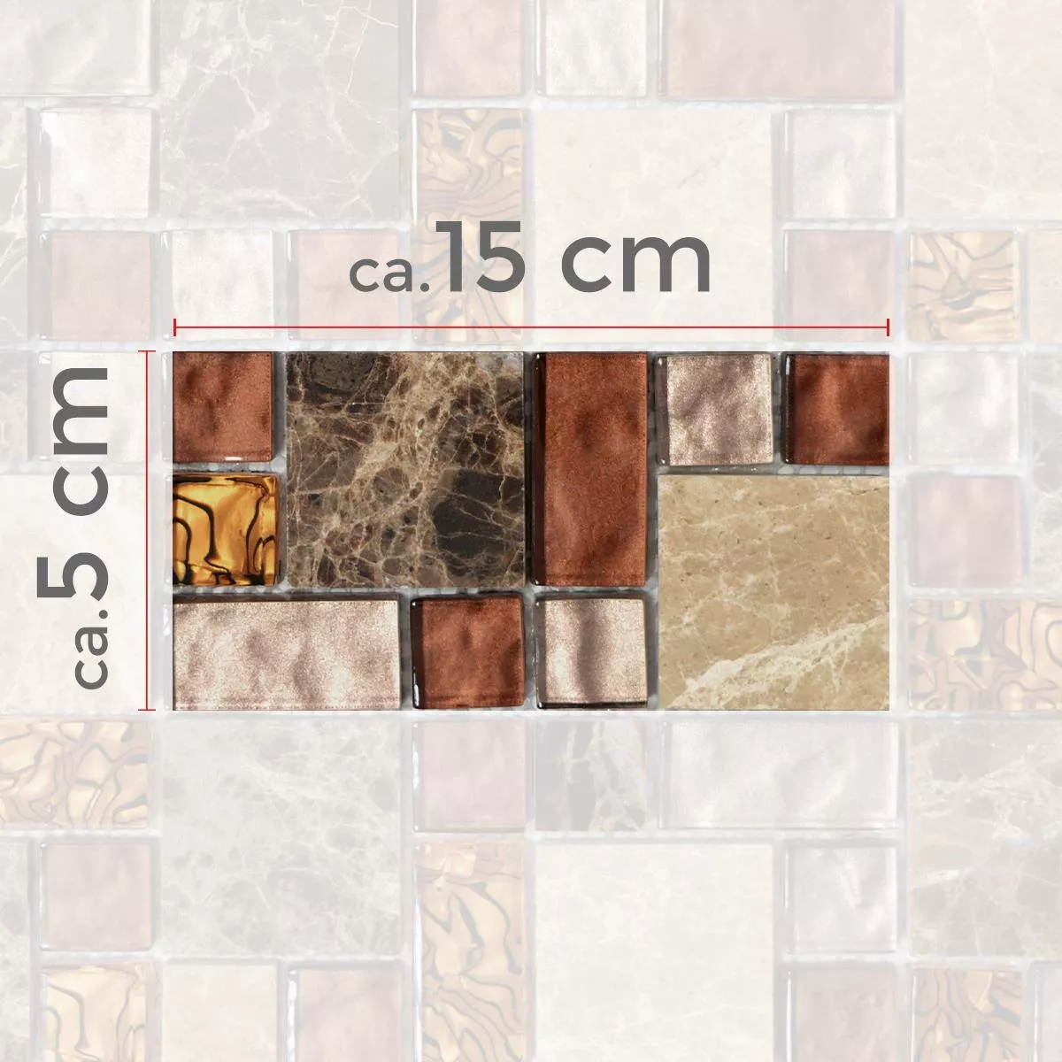 Vzorek Skleněná Mozaika Dlaždice Z Přírodního Kamene Lambada Hnědá Béžová ix