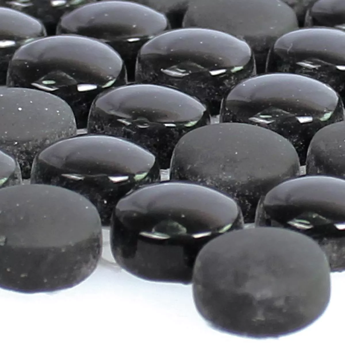 Vzorek Skleněná Mozaika Dlaždice Bonbon Zaoblený Eco Černá