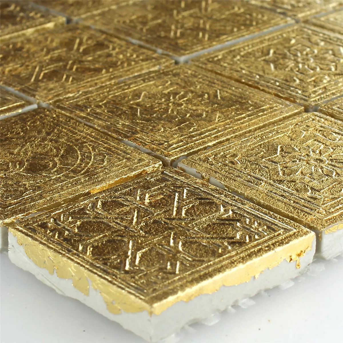 Mozaiková Dlaždice Keramika Zlatá 48x48x10mm