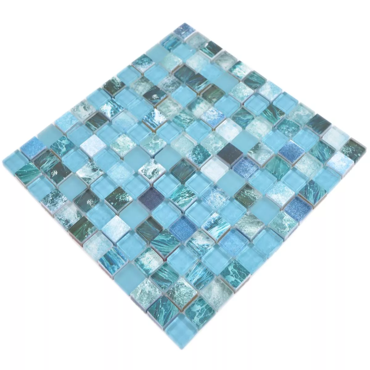 Skleněná Mozaika Dlaždice Cornelia Retro Vzhled Zelená Modrá