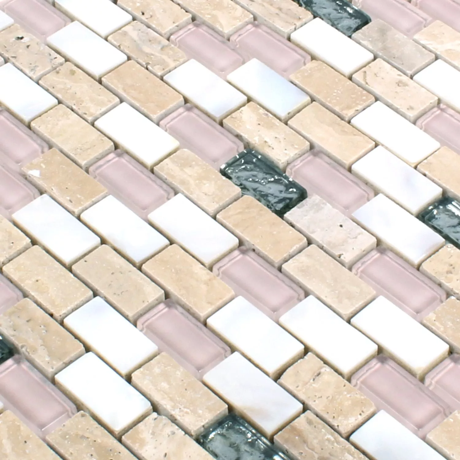 Vzorek Sklo Přírodní Kámen Lastura Mozaiková Dlaždice Saltanat Béžová Růžová