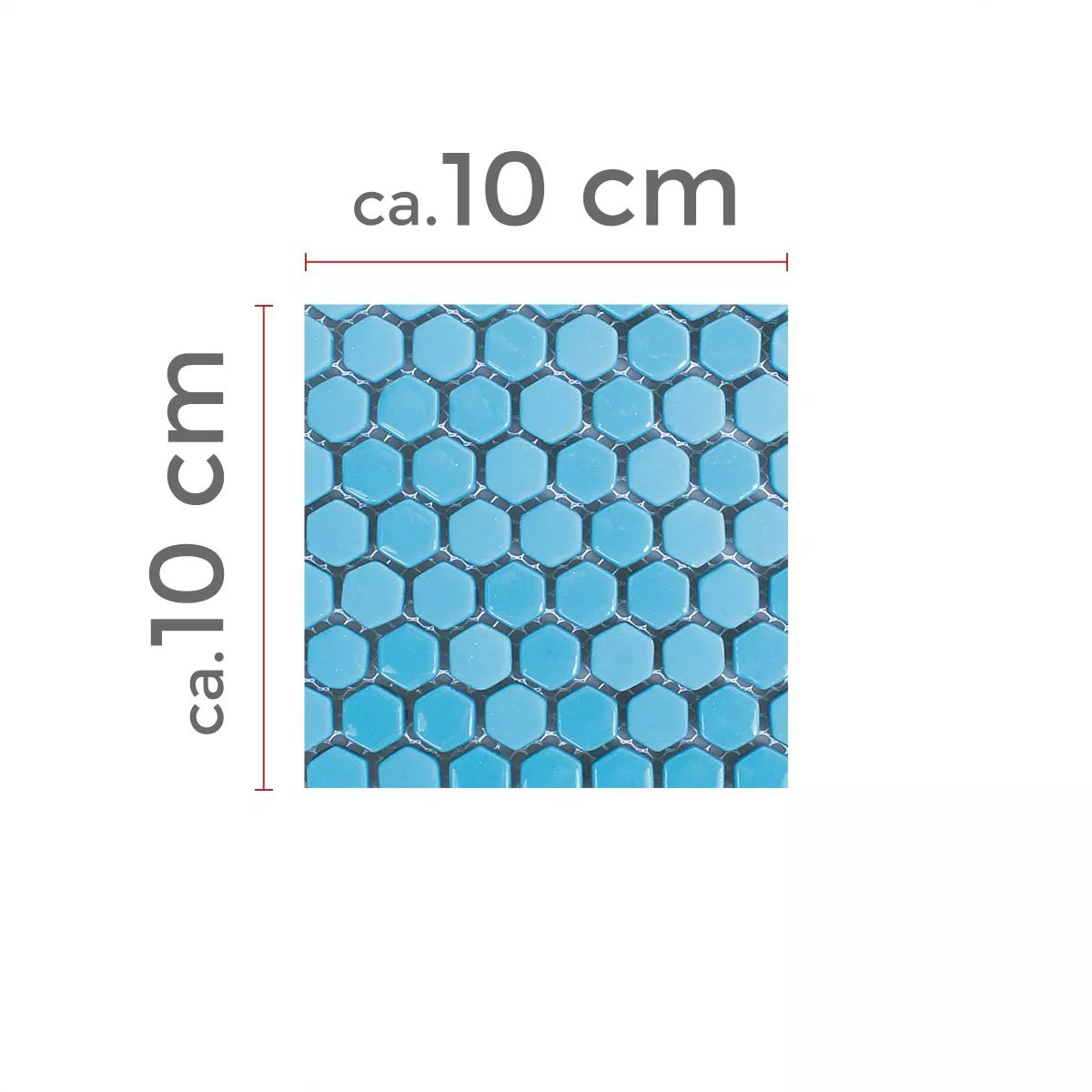 Vzorek Skleněná Mozaika Dlaždice Brockway Šestiúhelník Eco Modrá