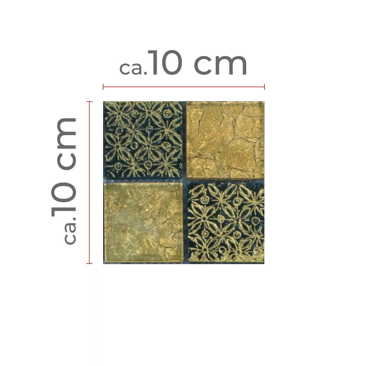 Vzorek Mozaiková Dlaždice Sklo Přírodní Kámen Friesia Zlatá