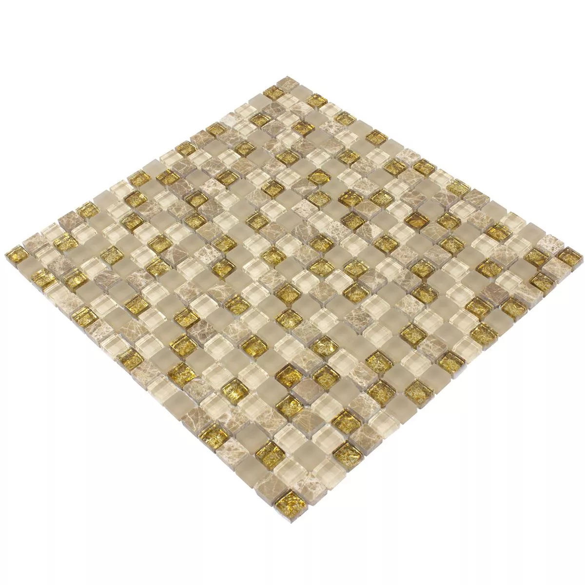 Skleněná Mozaika Dlaždice Lexington Sklo Materiálová Směs Hnědá