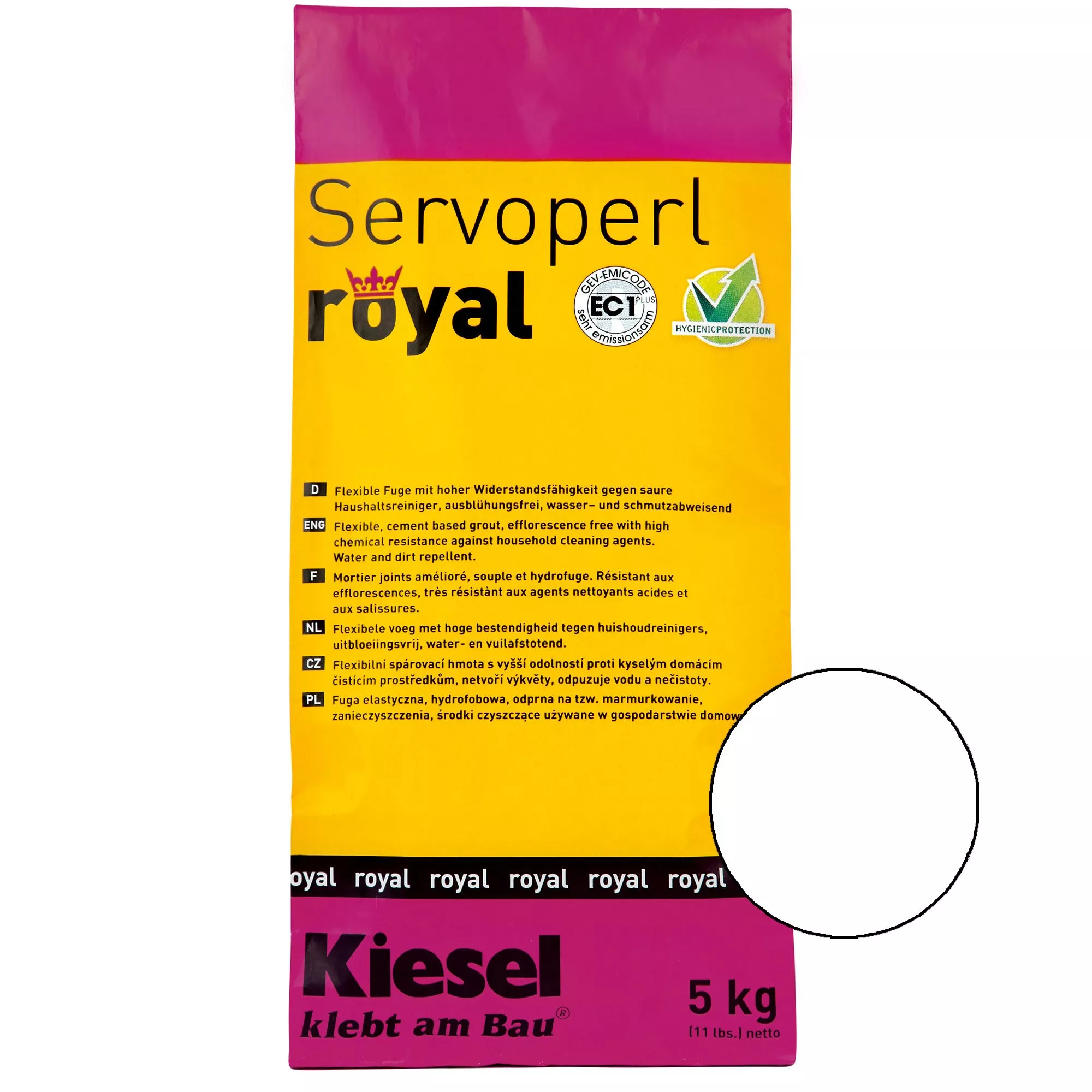 Kiesel Servoperl Royal - Pružný, Vodoodpudivý A Odpuzující Spoj (5KG Bílý)