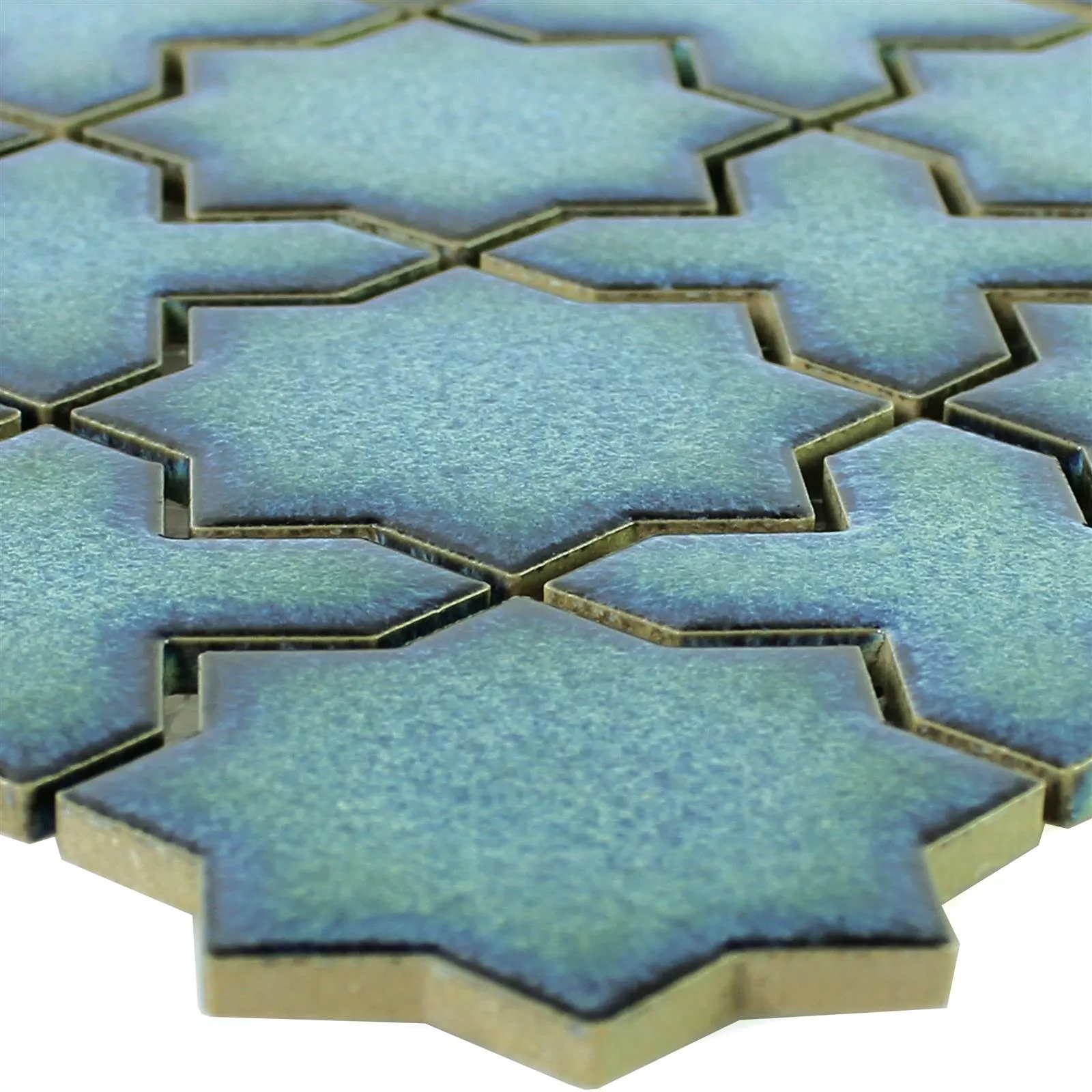 Keramická Mozaika Dlaždice Puebla Hvězda Modrá