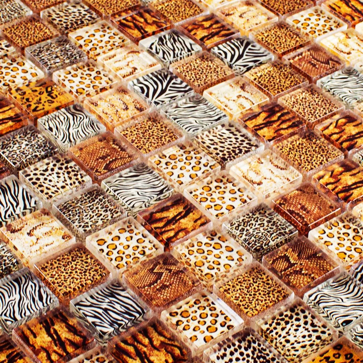 Skleněná Mozaika Dlaždice Safari Béžová 23