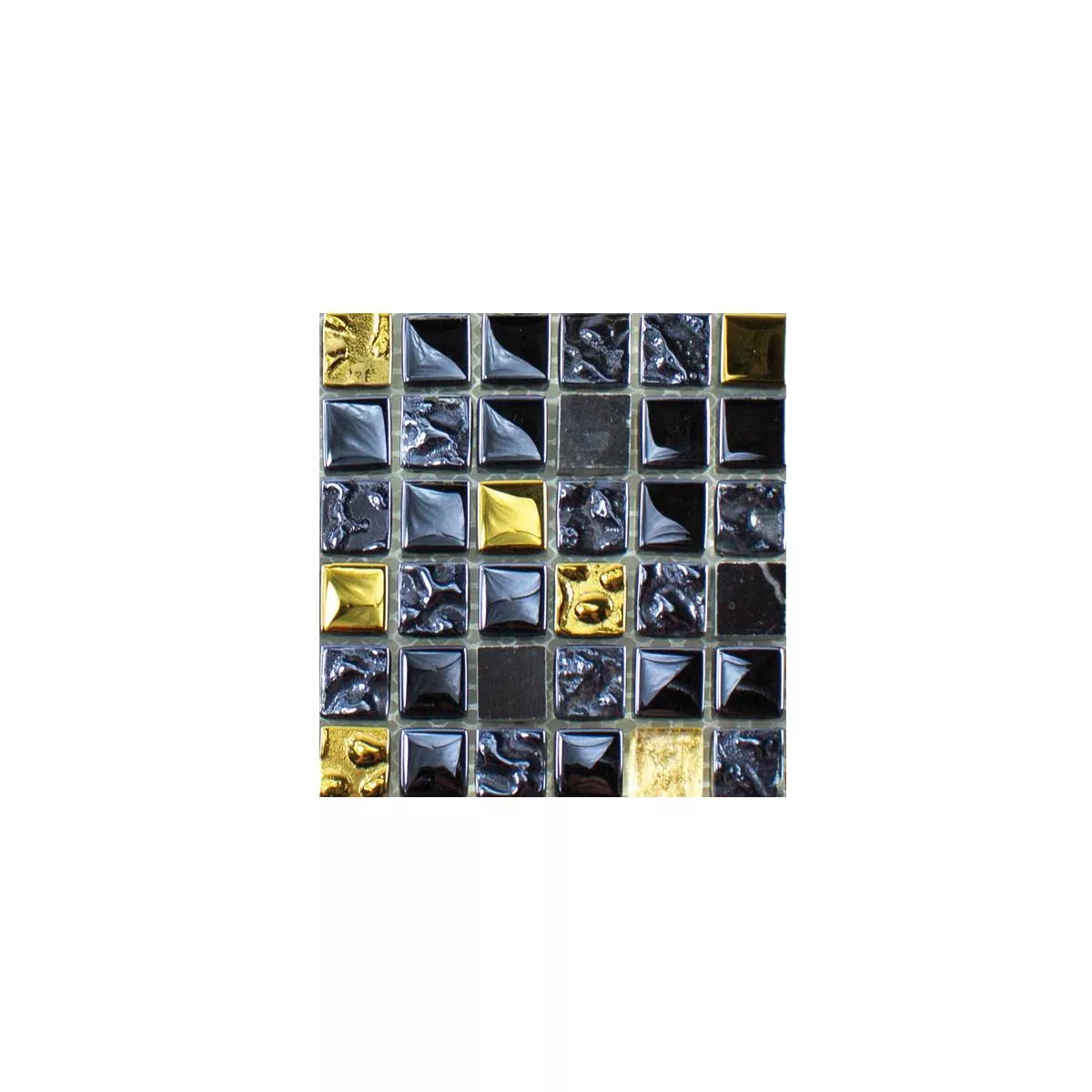 Vzorek Sklo Přírodní Kámen Keramická Mozaika Cooktown Černá Zlatá