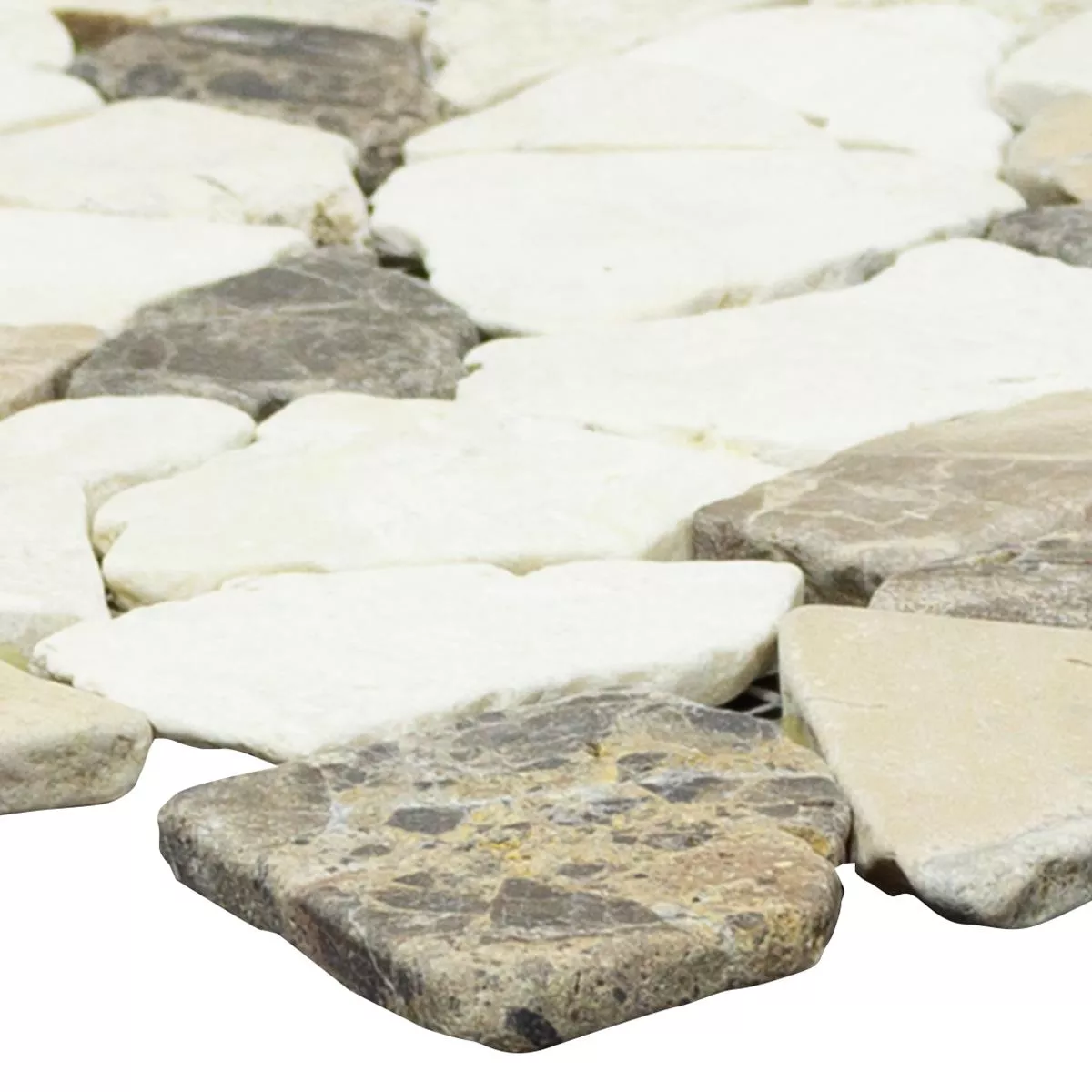 Mramorové Úlomky Mozaiková Dlaždice Dolcevista Hnědá Bílá Mramorové Úlomky Mozaiková Dlaždice Dolcevista Hnědá Bílá