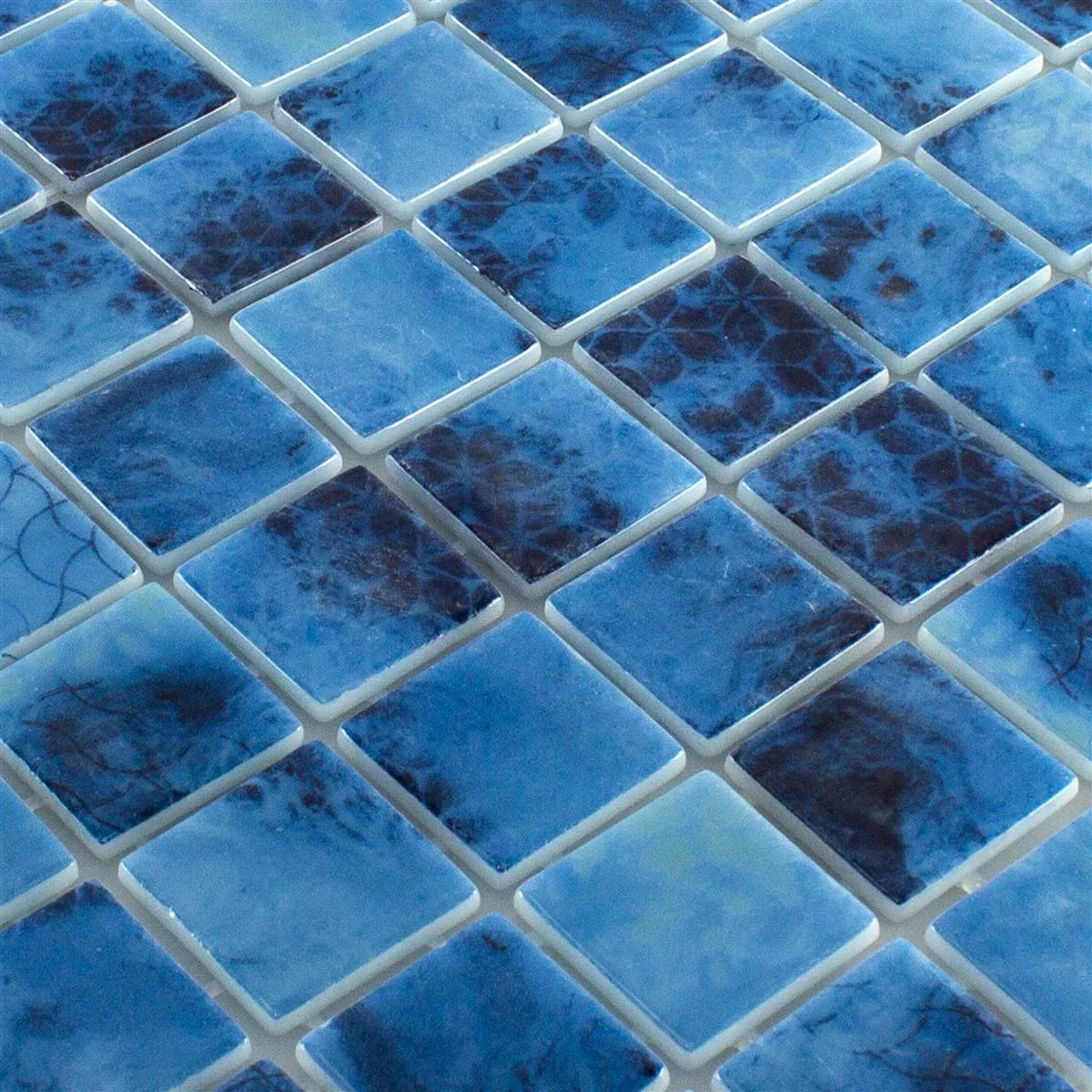 Skleněná Mozaika Do Bazénů Baltic Modrá 38x38mm
