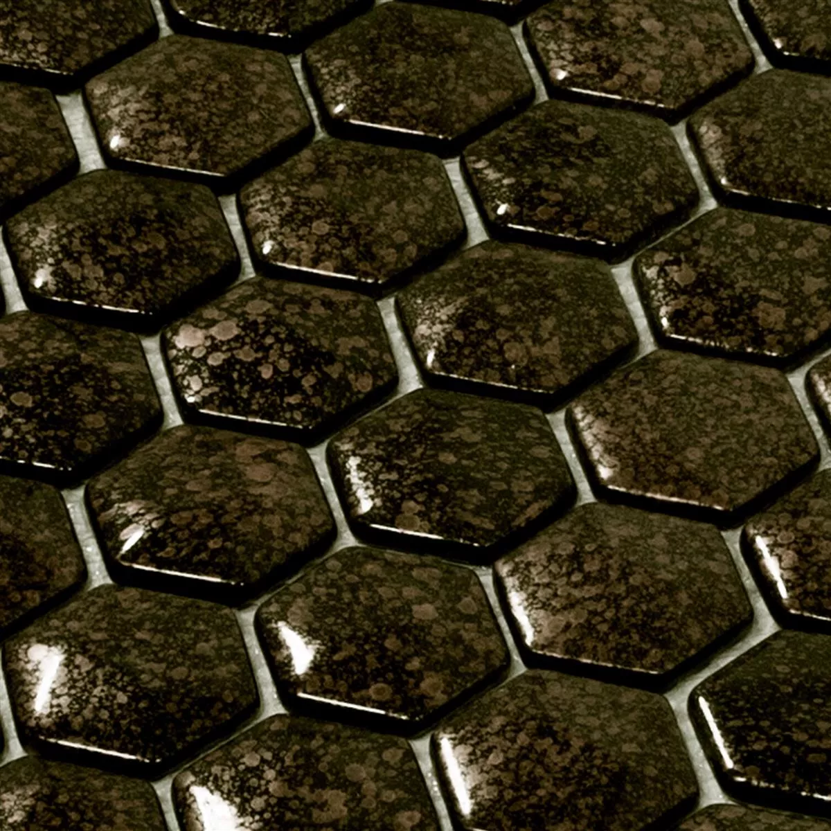 Skleněná Mozaika Dlaždice Leopard Šestiúhelník 3D Zlatá
