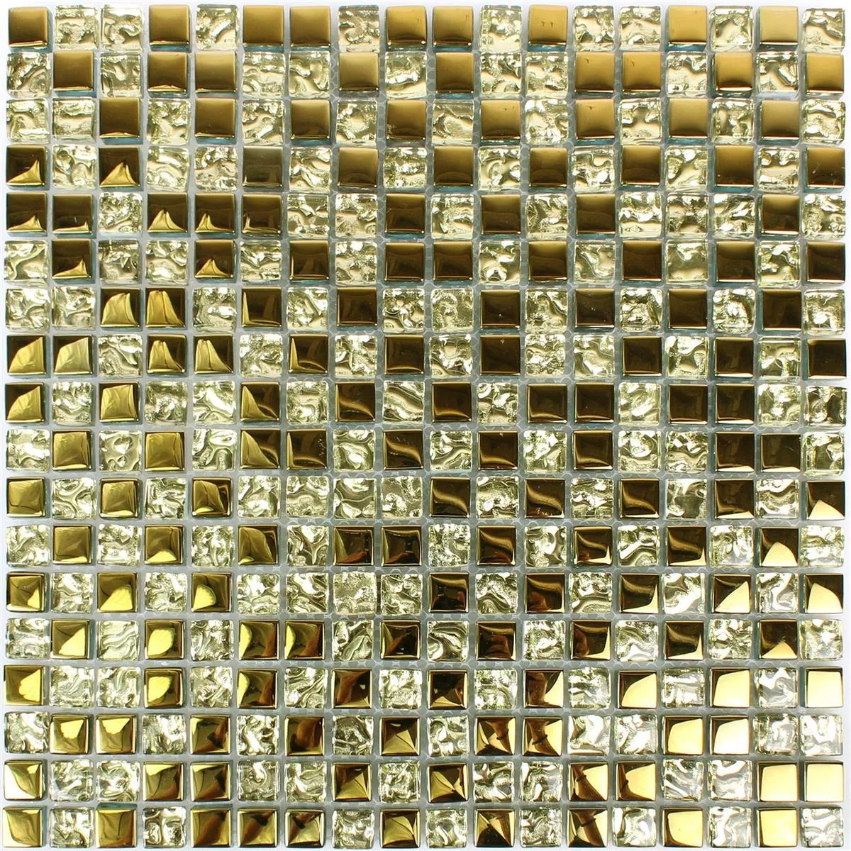 Skleněná Mozaika Dlaždice Moldau Zlatá