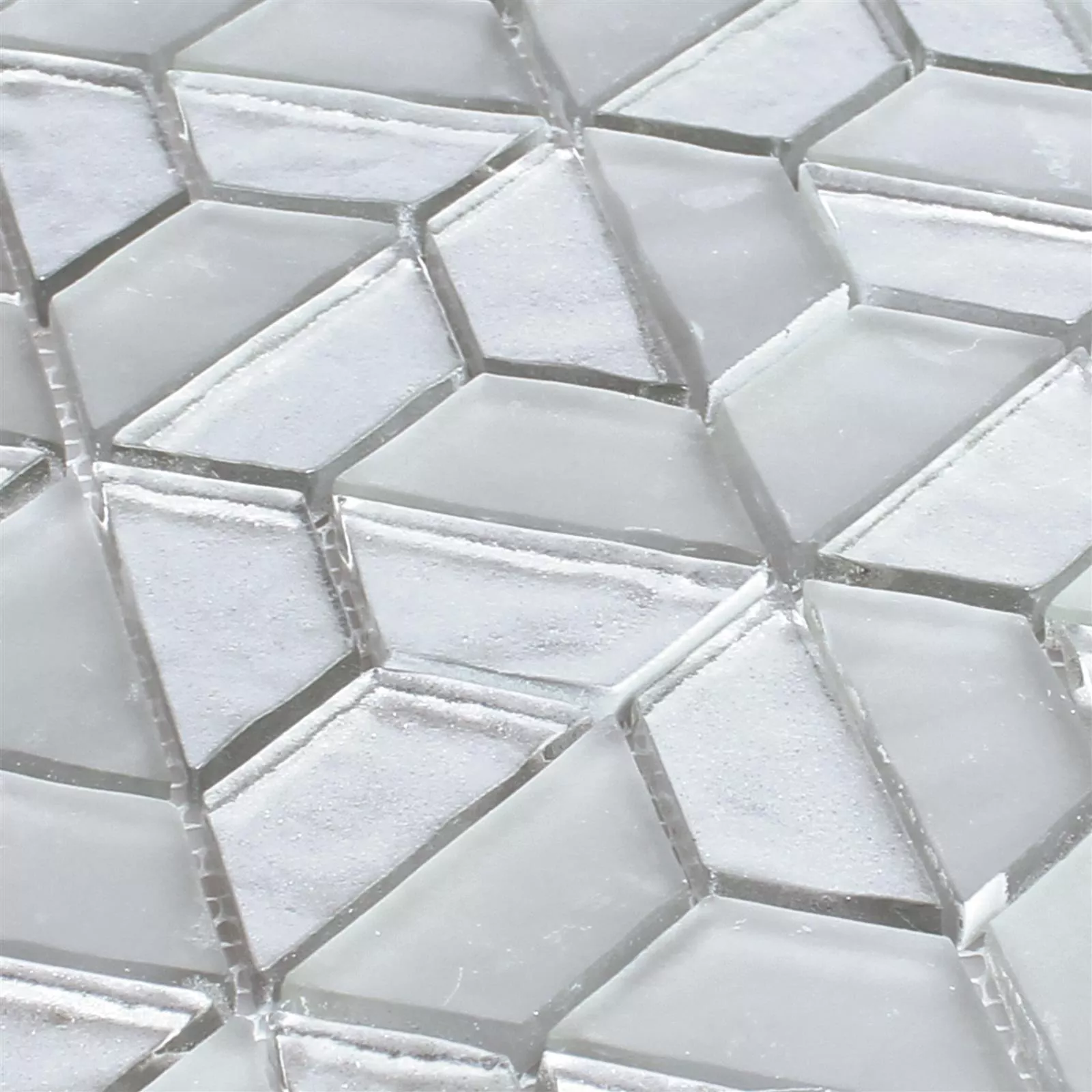 Vzorek Skleněná Mozaika Dlaždice Alaaddin Šestiúhelník Stříbrná