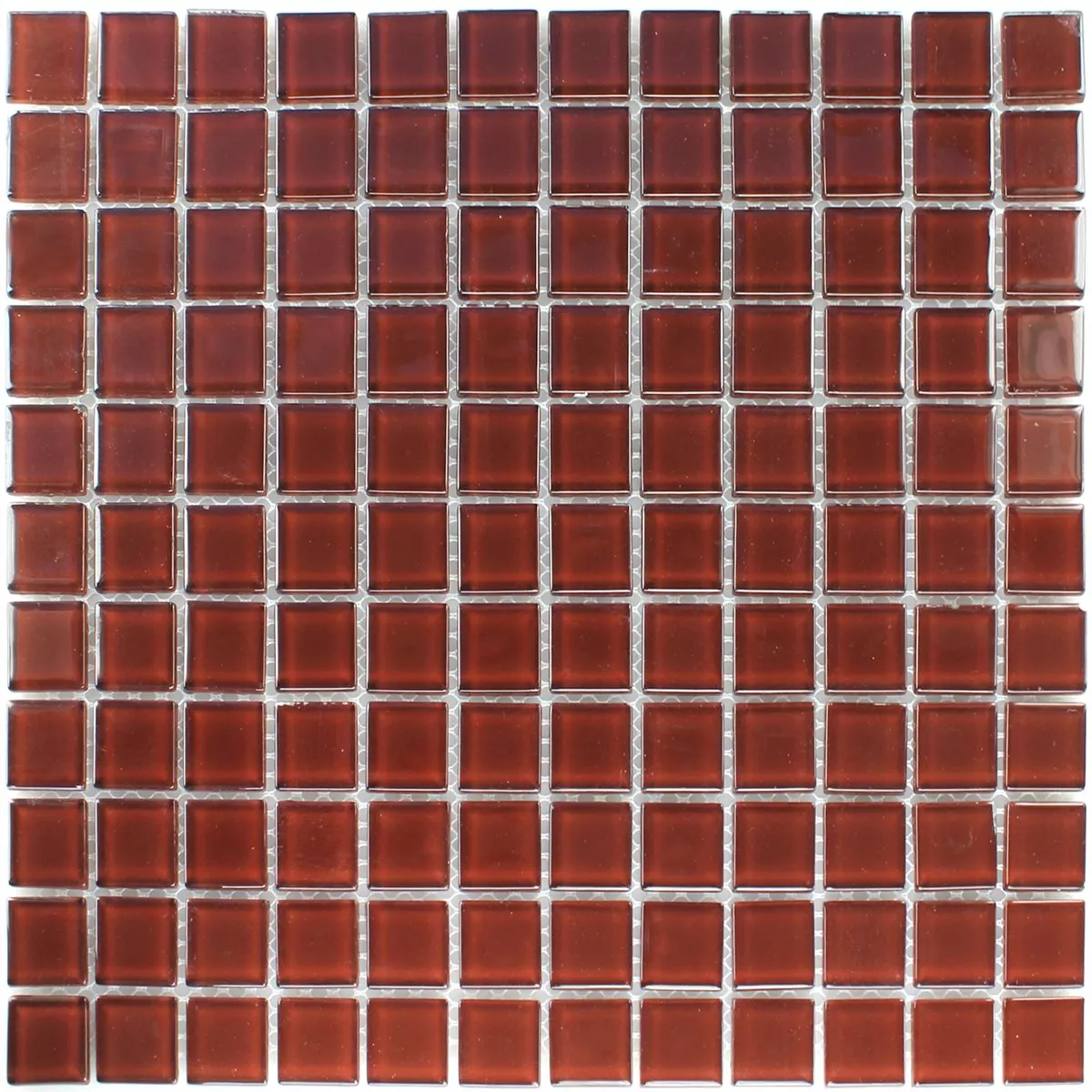 Skleněná Mozaika Dlaždice 25x25x4mm Tmavě Hnědá. Uni