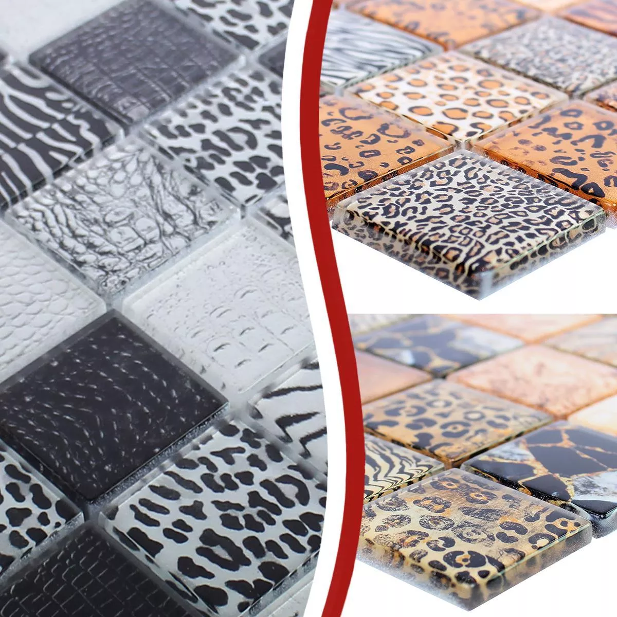 Vzorek Skleněná Mozaika Dlaždice Safari
