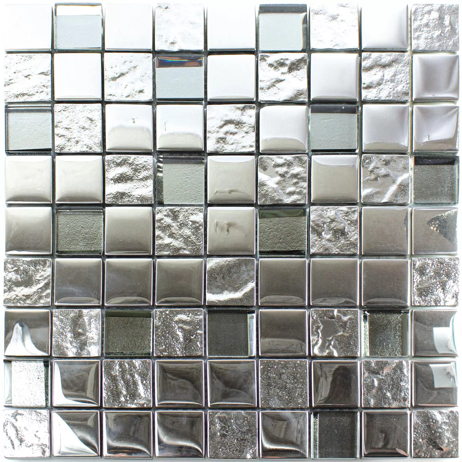 Vzorek Skleněná Mozaika Dlaždice Midland Stříbrná